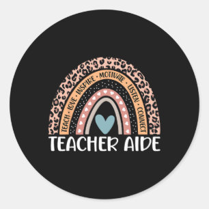 Aide 100th Day Of School Teacher Istant 1  Classic Round Sticker