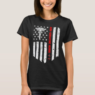 Aide Geriatric Nurse American Flag RN Registered N T-Shirt