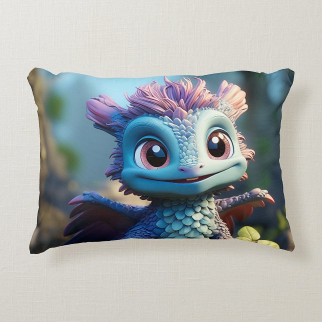 Aiden, a Whimsical Dragon Apron Decorative Cushion (Front)