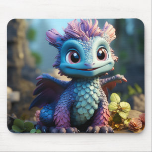 Aiden, a Whimsical Dragon Apron Mouse Pad