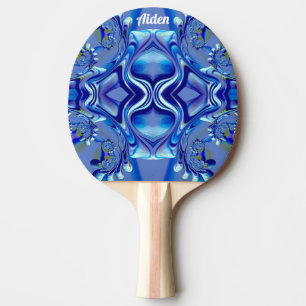 AIDEN ~ Blue Streak ~ Original Fractal ~ Ping Pong Ping Pong Paddle