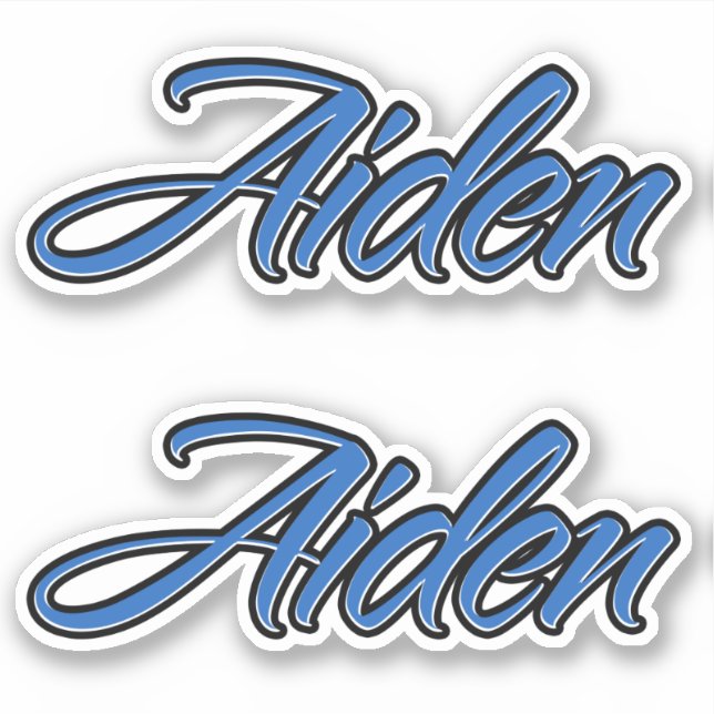 Aiden name blue sticker Sticker Sticker Sticker se (Front)