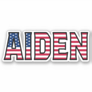 Aiden Name Vorname USA Sticker Stickerset