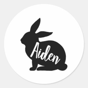 Aiden Personalised Easter Bunny Gift Classic Round Sticker