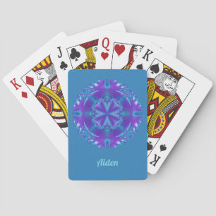AIDEN ~ STUNNING! Purple, Aqua and White Design Playing Cards