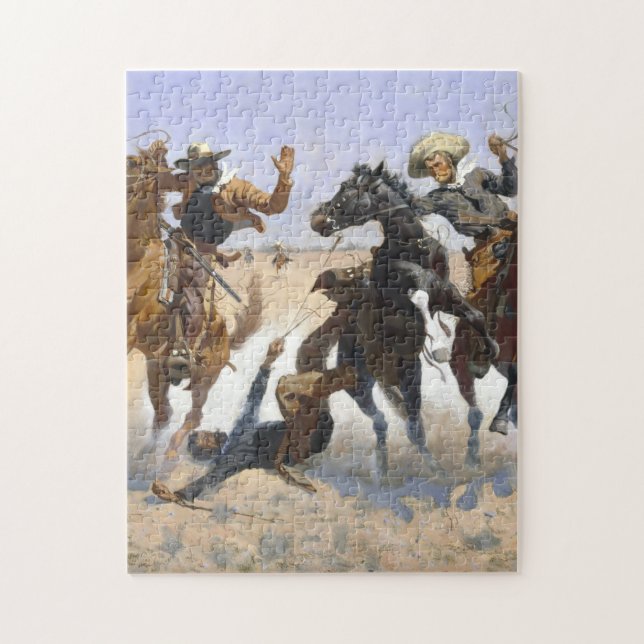 Aiding A Comrade 1890 Frederic Remington Jigsaw Puzzle (Vertical)