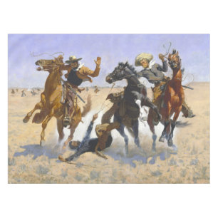 Aiding a Comrade Frederic Remington 1890 Tablecloth