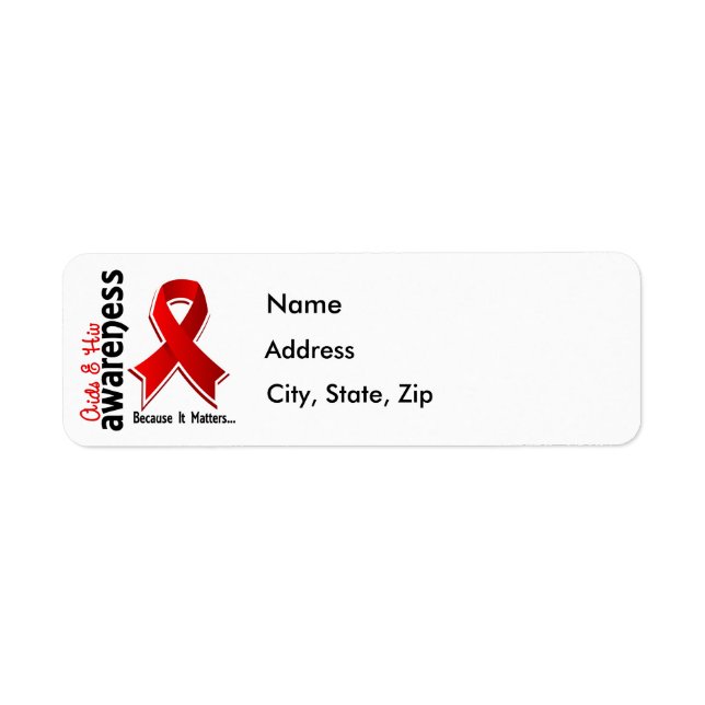 AIDS Awareness 5 Return Address Label (Front)