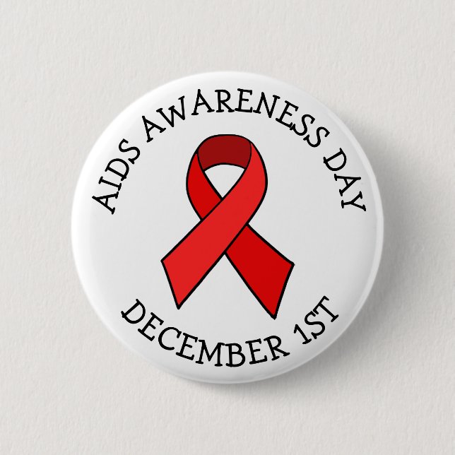 AIDS AWARENESS DAY DECEMBER 1ST BUTTON (Front)