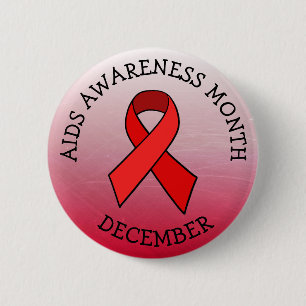 AIDS AWARENESS MONTH DECEMBER BUTTON