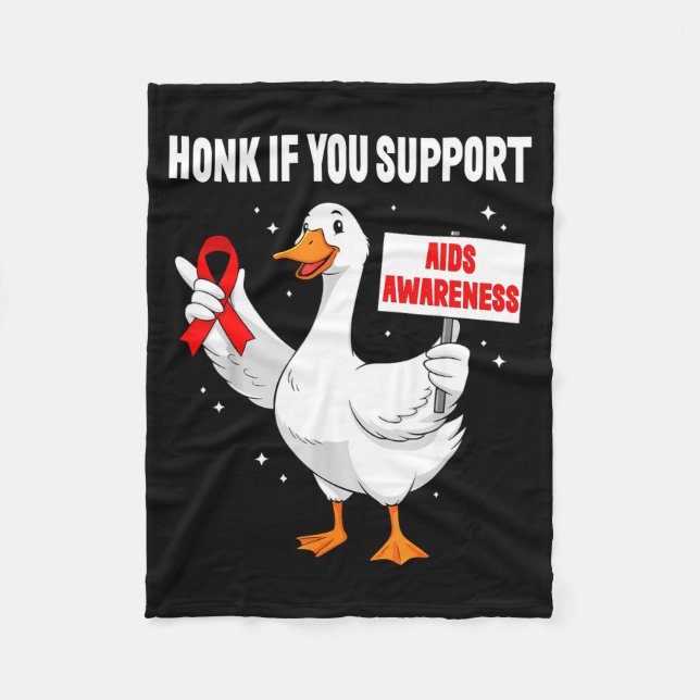 Aids_hiv Awareness Funny Goose World Aids Day Red  Fleece Blanket (Front)