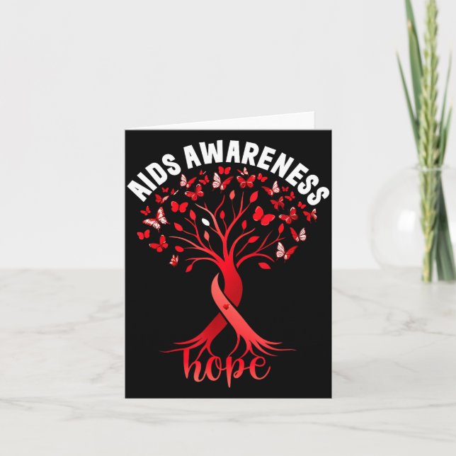 Aids_hiv Awareness World Aids Day Red Ribbon Hope  Card (Front)