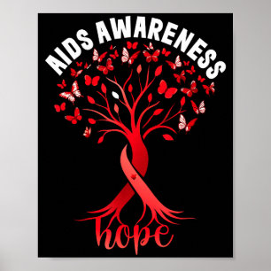 Aids_hiv Awareness World Aids Day Red Ribbon Hope  Poster