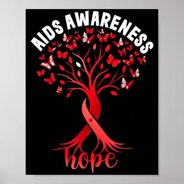 Aids_hiv Awareness World Aids Day Red Ribbon Hope  Poster (Front)