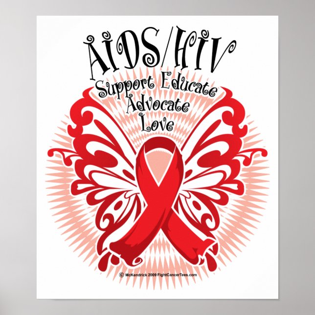 AIDS/HIV Butterfly 3 Poster (Front)