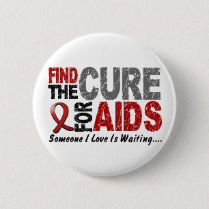 AIDS / HIV Find The Cure 1 6 Cm Round Badge