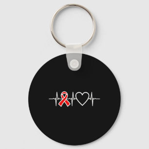 Aids Hiv Heart Disease Red Awareness Ribbon Heartb Key Ring