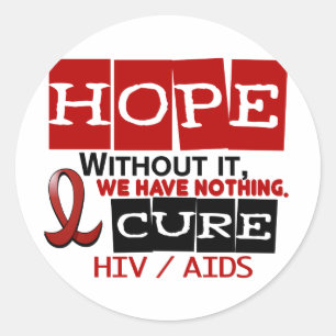 AIDS HIV HOPE 2 CLASSIC ROUND STICKER