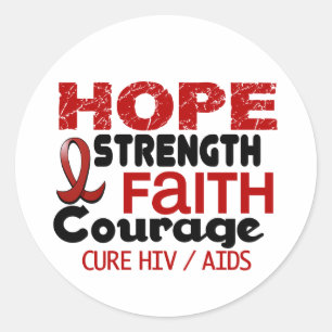 AIDS HIV HOPE 3 CLASSIC ROUND STICKER