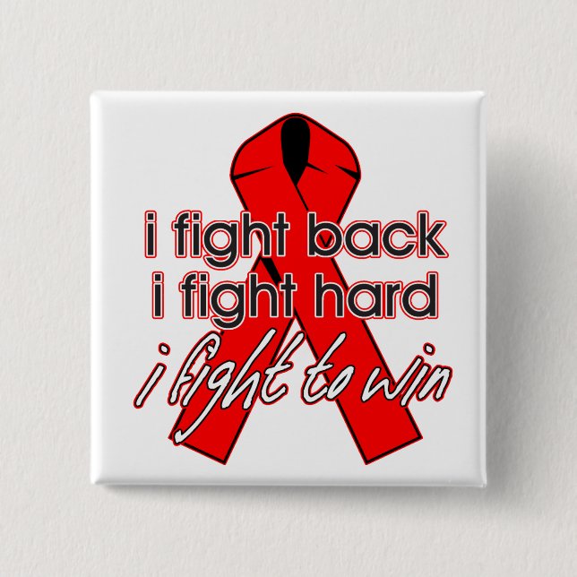 AIDS HIV I Fight Back 15 Cm Square Badge (Front)