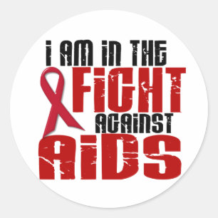 AIDS HIV In The Fight 1 Classic Round Sticker