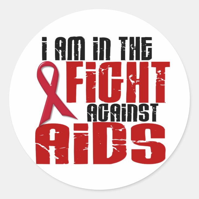 AIDS HIV In The Fight 1 Classic Round Sticker (Front)