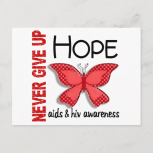 AIDS Never Give Up Hope Butterfly 4.1 Postcard