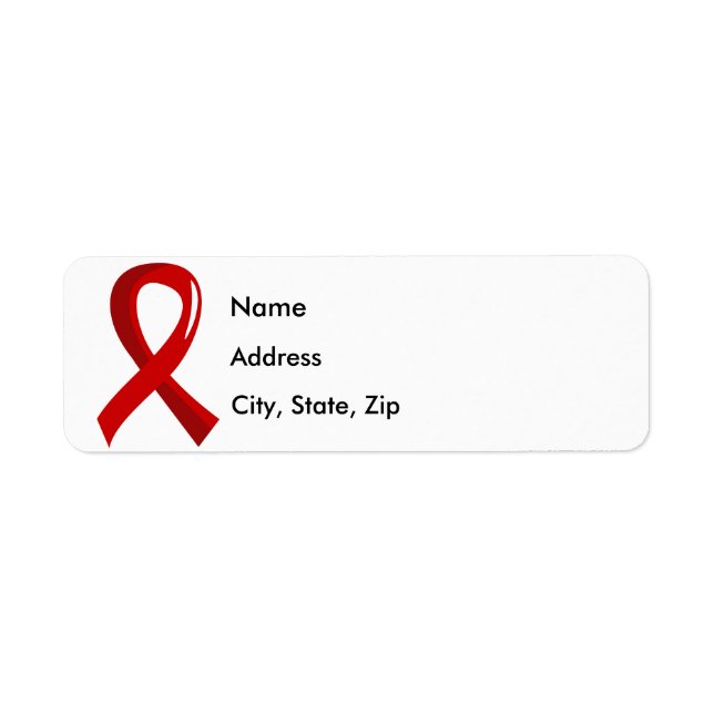 AIDS Red Ribbon 3 Return Address Label (Front)