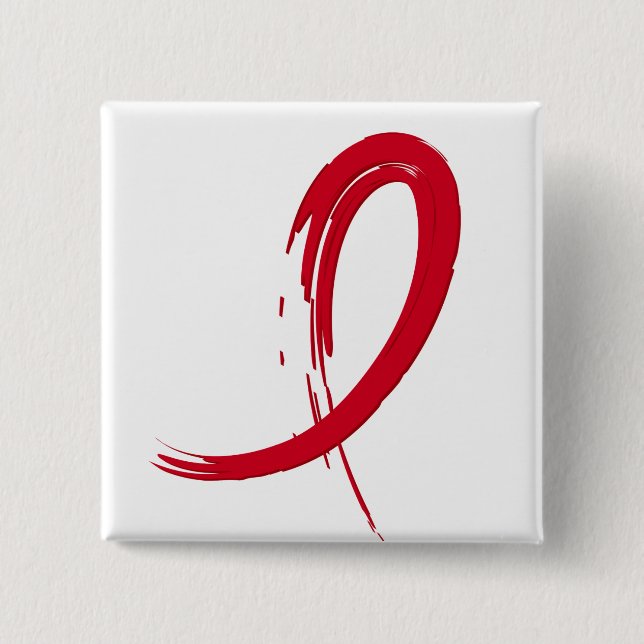 AIDS Red Ribbon A4 15 Cm Square Badge (Front)