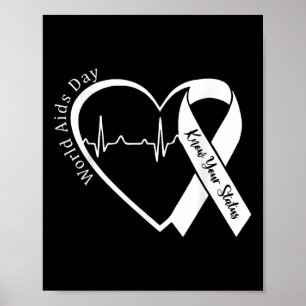 Aids Support Red Ribbon World Aids Day Hiv Aids Aw Poster