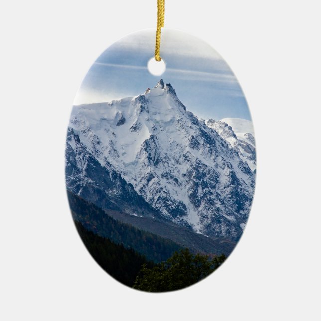 Aiguille du Midi Ceramic Tree Decoration (Front)