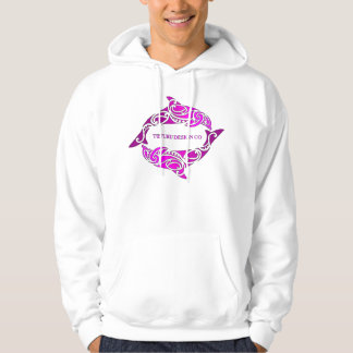Aihe (Dolphins) Hoodie or Tee - Pink on White