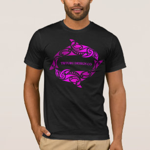 Aihe (Dolphins) Tee or Hoodie - Pink on Black