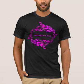 Aihe (Dolphins) Tee or Hoodie - Pink on Black