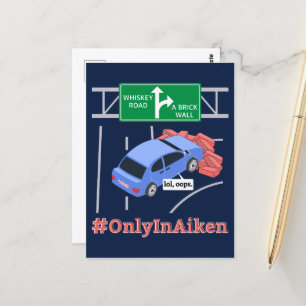 Aiken, SC, Brick Wall Meme Postcard