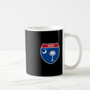 Aiken South Carolina Flag Highway Interstate Sign Coffee Mug