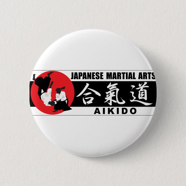Aikido 2 6 cm round badge (Front)