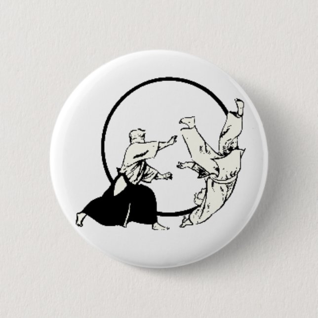 Aikido 6 Cm Round Badge (Front)