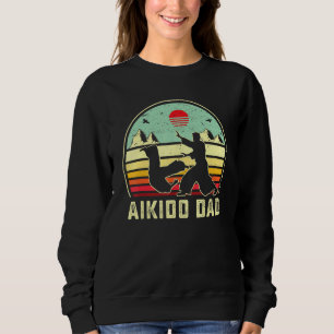 Aikido Dad Self Defence Martial Arts Retro Sunset  Sweatshirt