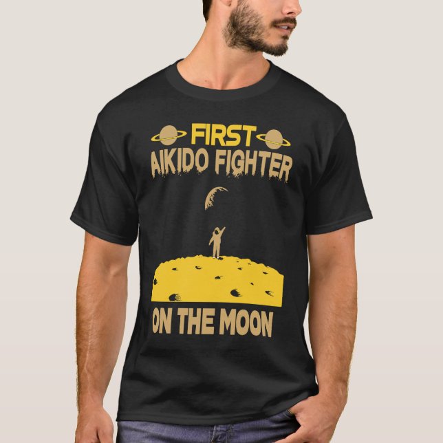 Aikido Fighter On The Moon T-Shirt (Front)