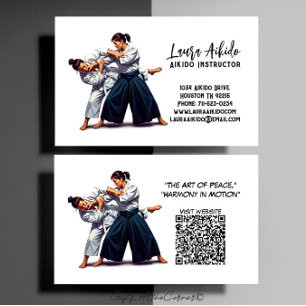 Aikido Martial Arts Instructor Business Card