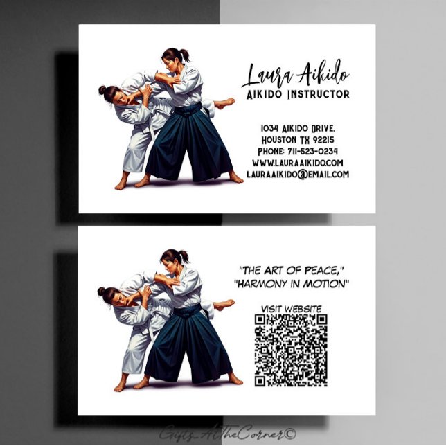 Aikido Martial Arts Instructor Business Card (Creator Uploaded)