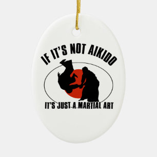 aikido martial design ceramic ornament