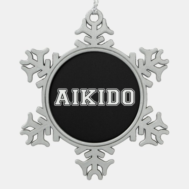 Aikido Snowflake Pewter Christmas Ornament (Front)