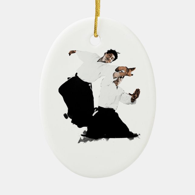 Aikido suwari ceramic ornament (Front)
