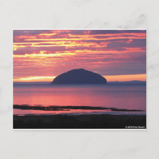 Ailsa Craig Sunset Postcard