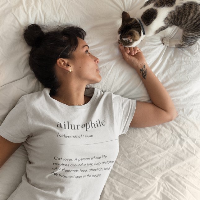 Ailurophile Definition - Cat Lover T-Shirt (Ailurophile Definition - Cat Lover)