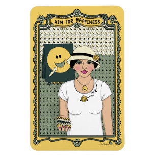 Aim For Happiness_C_4x6 Refrigerator Magnet