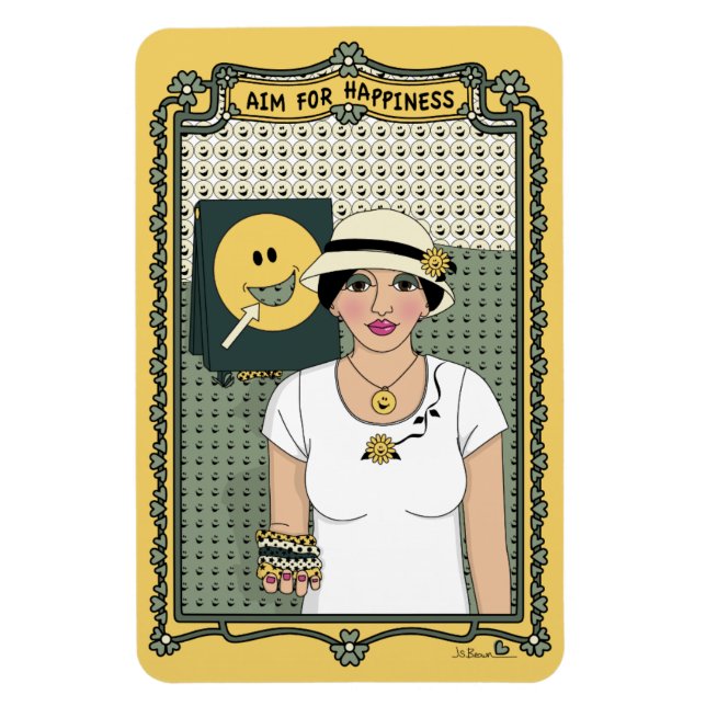 Aim For Happiness_C_4x6 Refrigerator Magnet (Vertical)