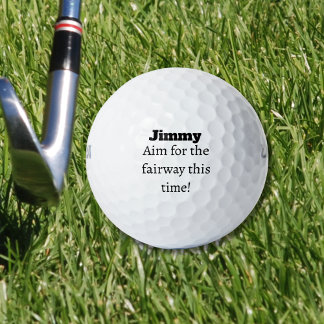Aim For The Fairway Name Golf Balls